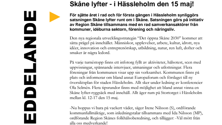 Skåne lyfter - i Hässleholm den 15 maj!