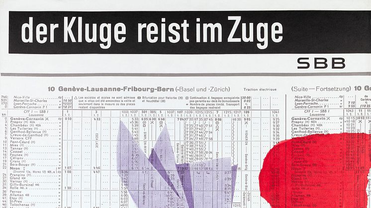 Werner Belmont (Text), Hans Thöni (Grafik), Der Kluge reist im Zuge, 1958, Museum für Gestaltung Zürich, Plakatsammlung, © SBB AG