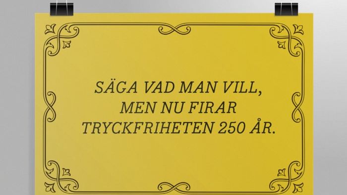 Tryckfriheten fyller 250 år!