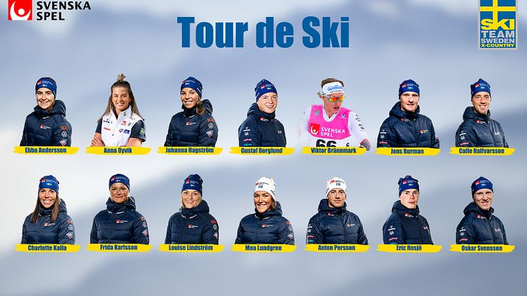 Sju damer och sju herrar är nu uttagna för att representera Sverige i Tour de Ski, med start 28 december.