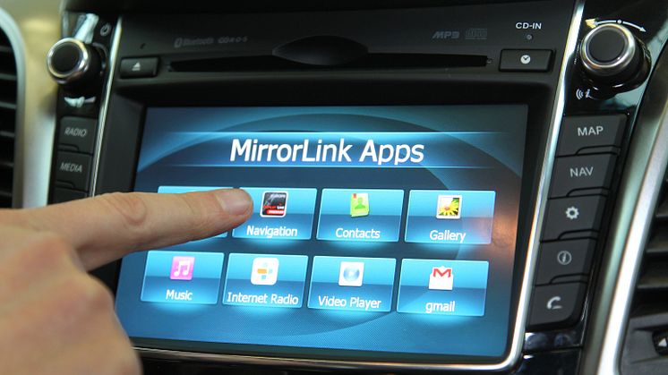 Integrering smarttelefon og Hyundai via MirrorLink