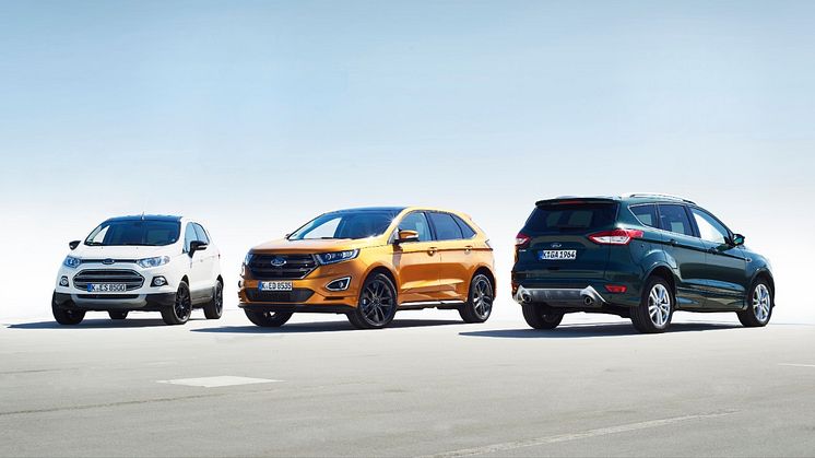 Ford EcoSport, Edge och Kuga.