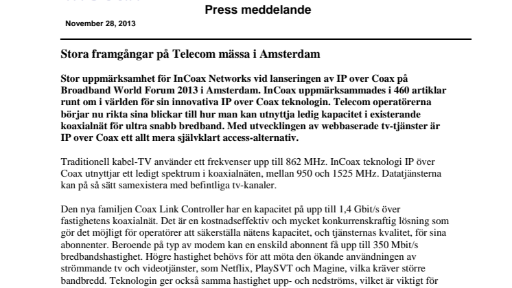 Stora framgångar på Telecom mässa i Amsterdam