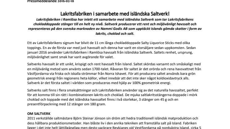 Lakritsfabriken i samarbete med isländska Saltverk!