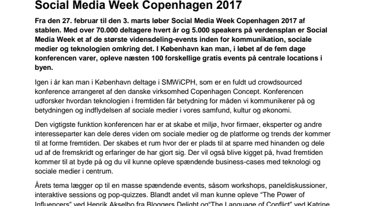 ​Social Media Week Copenhagen 2017