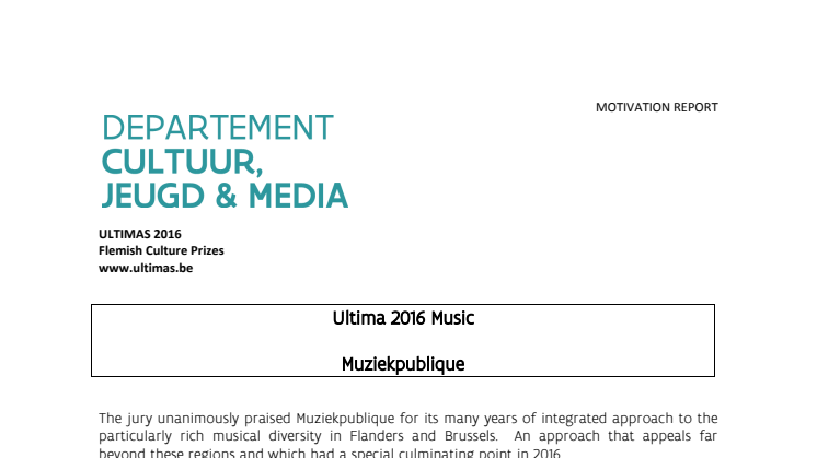 motivation report Ultima 2016 Music
