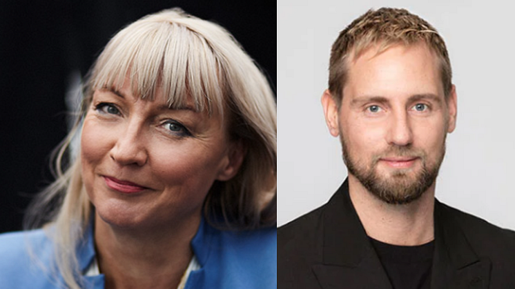 Elisa Markula VD på Oriola och Hannes Hasselrot VD på Kronans Apotek