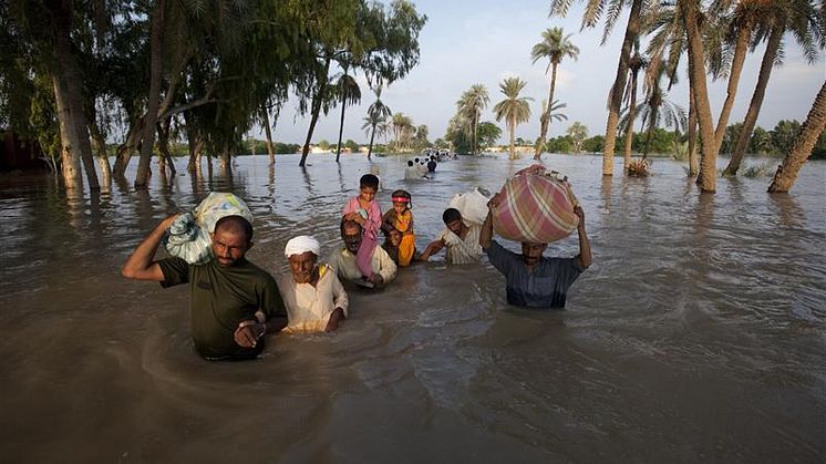 Översvämningsdrabbade i Pakistan