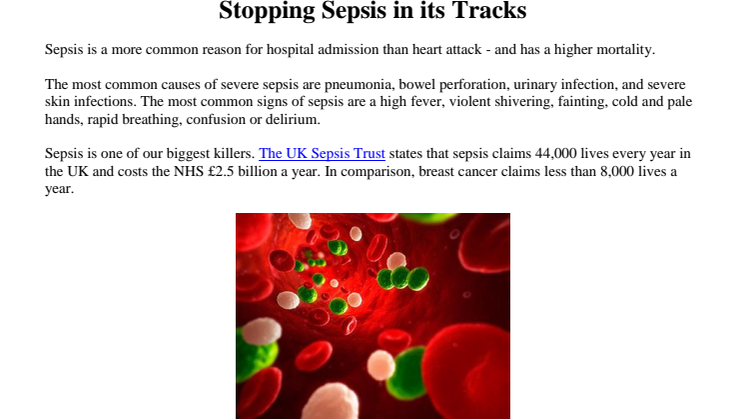 Stopping Sepsis in its Tracks