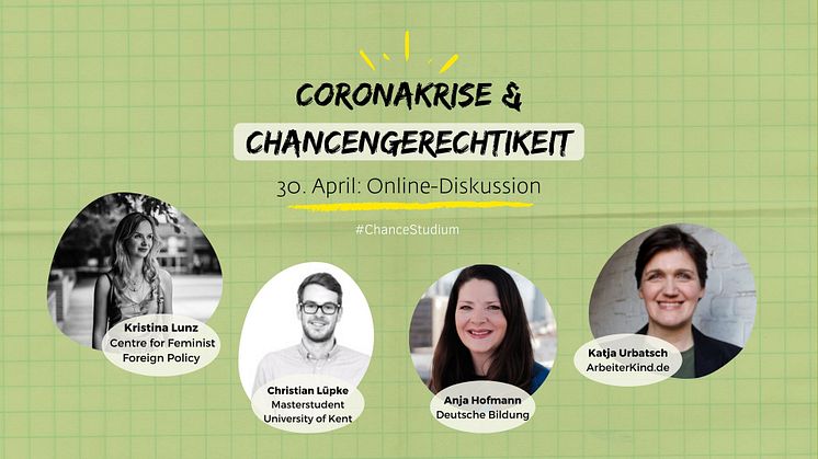 Online-Diskussion: Coronakrise und Chancengerechtigkeit 