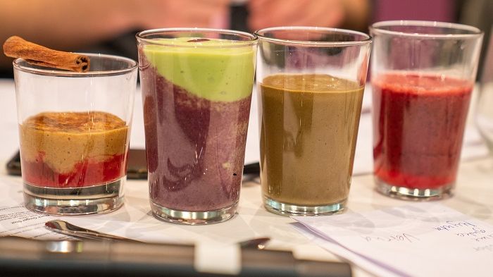 Några av finalbidragen i Smoothie-SM 2018.  Foto: Jonas Sveningsson/Stockholmsmässan