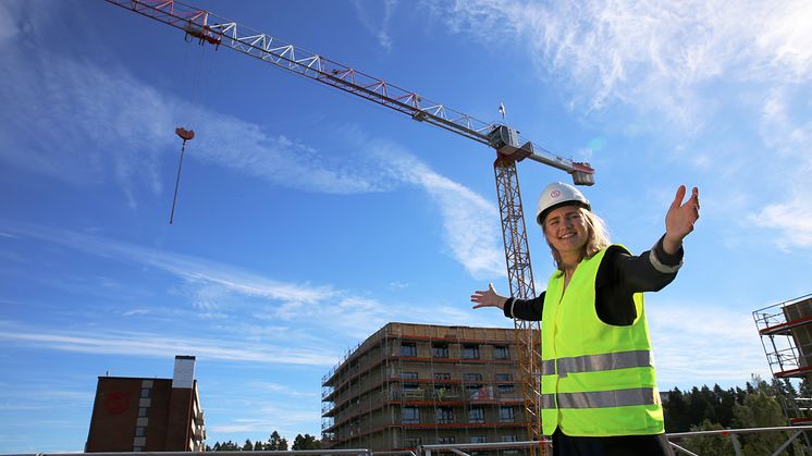 SiO satser på sol og jordvarme på Kringsjå Studentby, sier Gabrielle L. Gjerdset, student og styreleder i SiO. (Foto: Unni Irmelin Kvam / SiO)