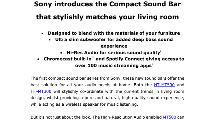 ​Nye soundbarer fra Sony matcher din stue