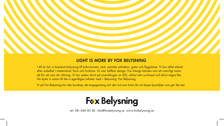 Fox Belysning är det nya namnet