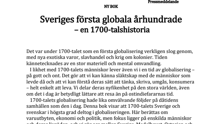 Sveriges första globala århundrade
