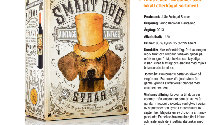 Ny generös årgång av Smart Dog Syrah!