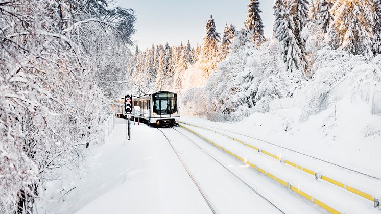 Vi minner for øvrig om avviket på T-banen der flere linjer berøres. I helgen 20.- 21. februar kjøres T-banens linje 1 mellom Frognerseteren og Majorstuen bare én gang hvert 15 minutt.