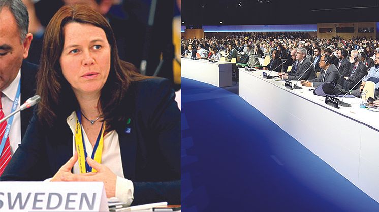 Åsa Romson på klimatmötet i Paris 2015. Foto: IISD/ENB