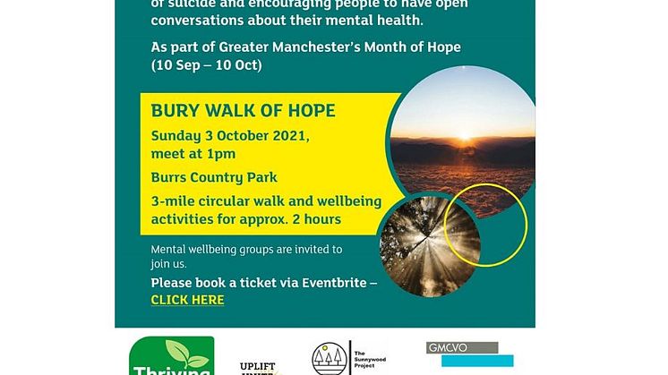Join Bury’s Walk of Hope and help prevent suicide