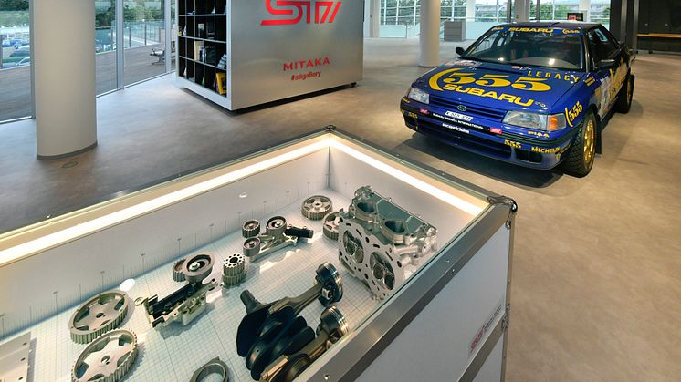 STI Gallery esittelee muun muassa legendaarisia rallin MM-sarjasta tuttuja ralliautoja. 
