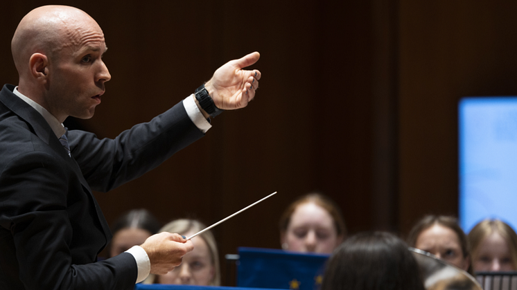 ANDREPLASS: Magnus Brandseth og Smørås Skolemusikk var kun 0,5 poeng fra å vinne ungdomsklassen under EM brass i Birmingham i 2022. Foto: Warbermedia