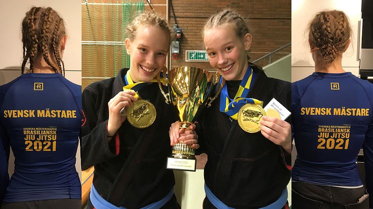 Elin och Sanna Fransson Ingholt, svenska mästare i brasiliansk jiu-jitsu 2021