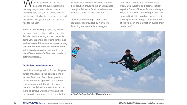 Case Study - Kiteboards perform better with TeXtreme® reinforcement