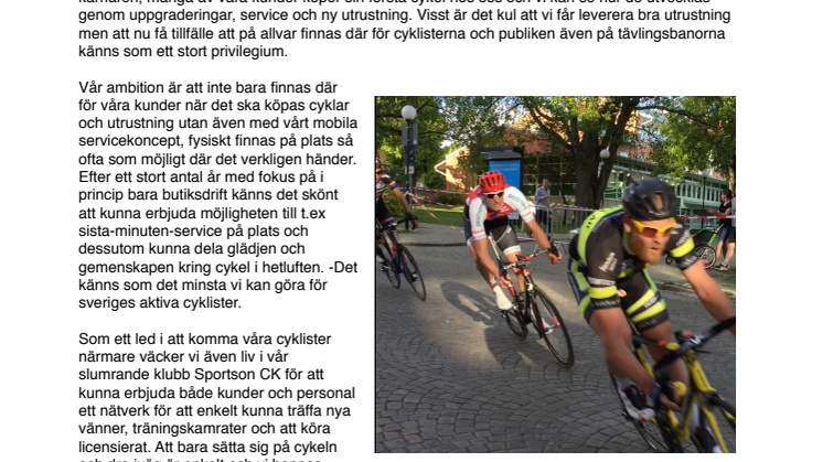 Sportson investerar i svensk cykel
