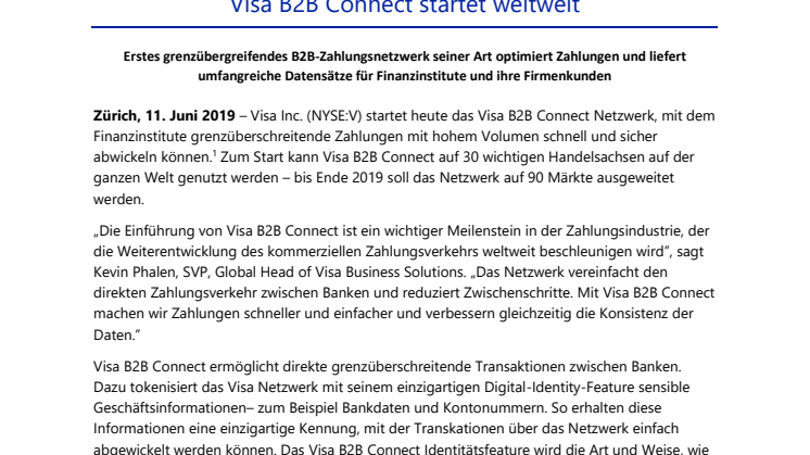 Visa B2B Connect startet weltweit
