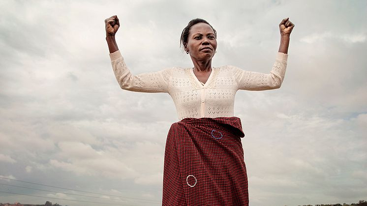 Betty Makiseru, Uganda, ordförande i bostadskooperativet Kwefaako, ett av kooperativen som We Effect stödjer. Fotograf Elisabeth Toll 