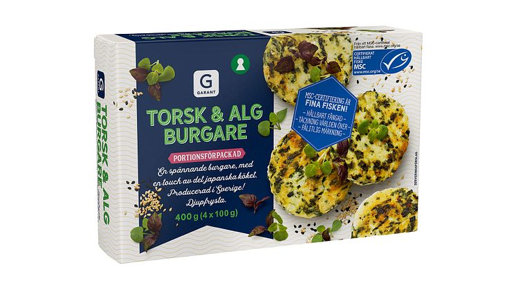 Garant torsk- och algburgare 400g