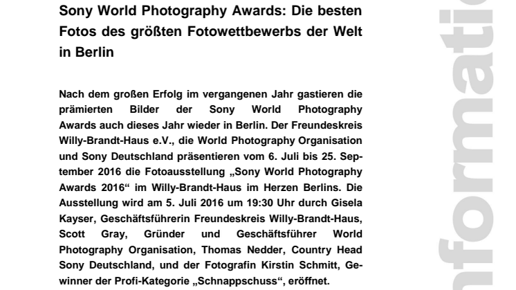 Sony World Photography Awards: Die besten Fotos des größten Fotowettbewerbs der Welt in Berlin
