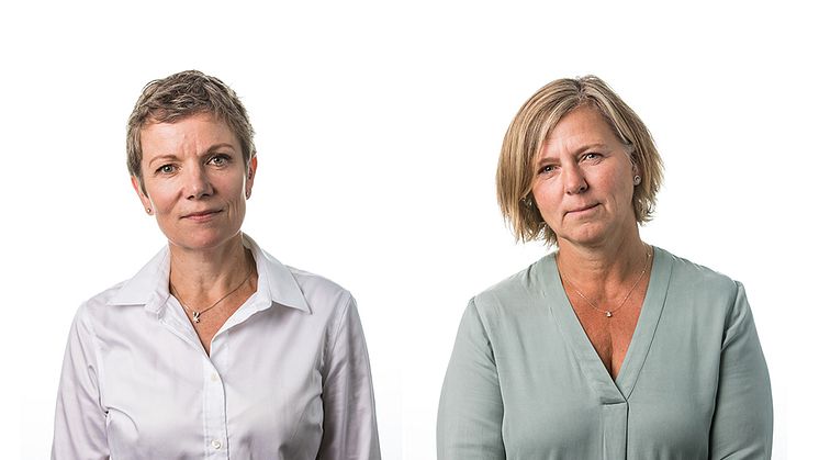 President Marit Hermansen og Anne-Karin Rime, leder i Overlegeforeningen. Foto: Thomas Barstad Eckhoff/Legeforeningen