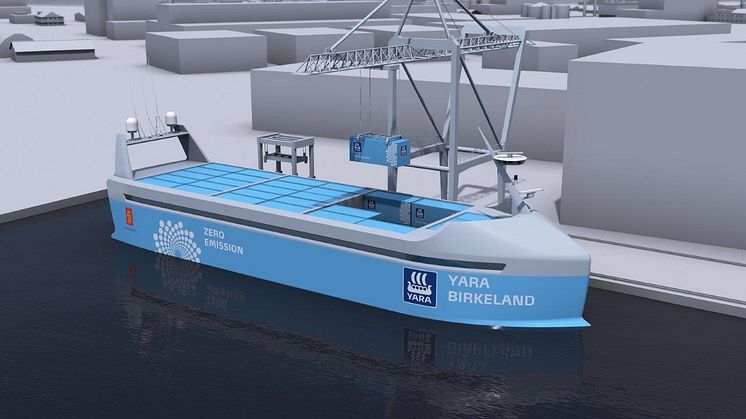 Autonomous and 100% electric, ’YARA Birkeland’ will be the world’s most advanced container feeder ship