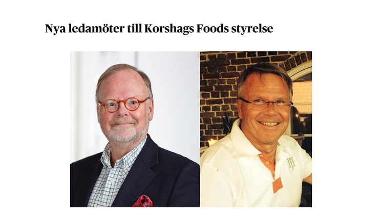 Nya ledamöter till Korshags Foods styrelse