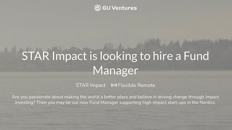 STAR Impact is looking to hire a Fund Manager