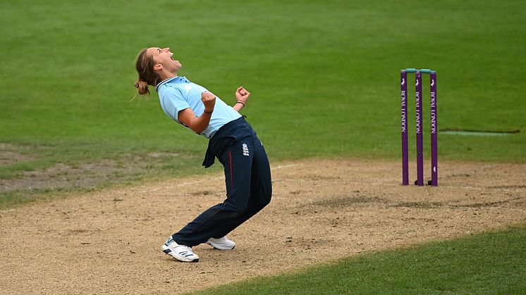 Tash Farrant took the final wicket and got her ODI top score. Photo: Getty Images