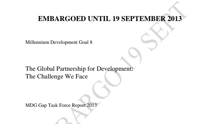 MDG Gap Task Force Report 2013