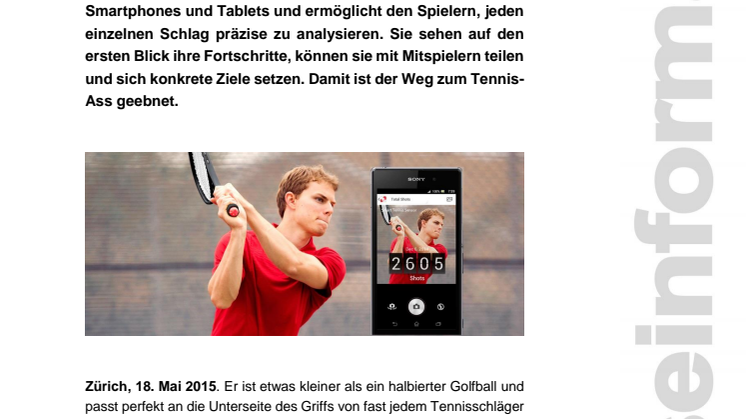 Spiel, Satz und Sieg: Mit dem Smart Tennis Sensor von Sony zur Höchstleistung