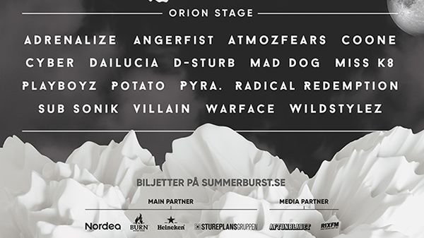 Fler artister till Orion-scenen på Summerburst 2017 i Göteborg!