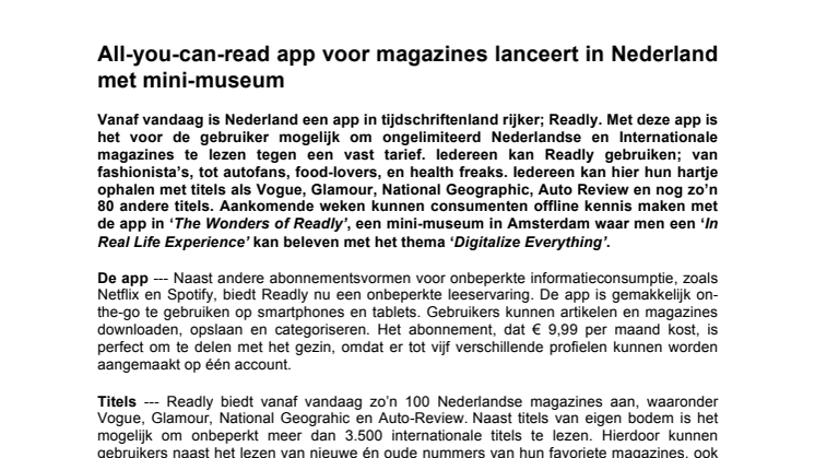All-you-can-read app voor magazines lanceert in Nederland met mini-museum