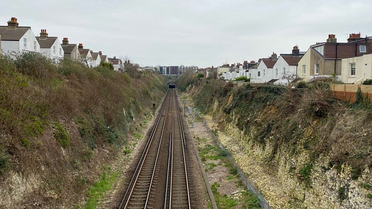 Hove cutting where essential stabilisation work will affect Southern trains between Hove and Brighton