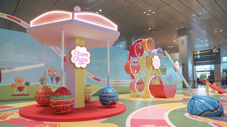 Larger-than-life Chupa Chups installations across T3 -1