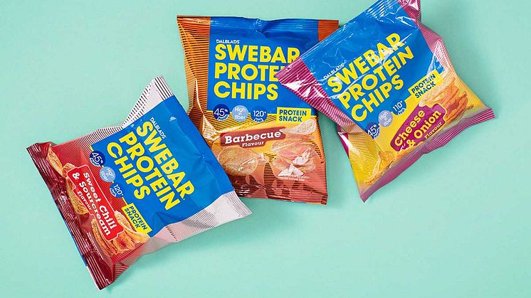 Äntligen ett salt snacks för träningsälskaren – chips med 45% protein från Swebar!