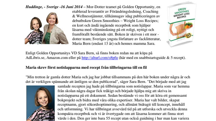 #Sveriges yngsta faktaboksförfattarinna | #Green Smoothies - #Weight Loss Recipes