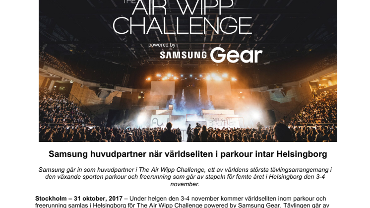 Samsung huvudpartner när världseliten i parkour intar Helsingborg