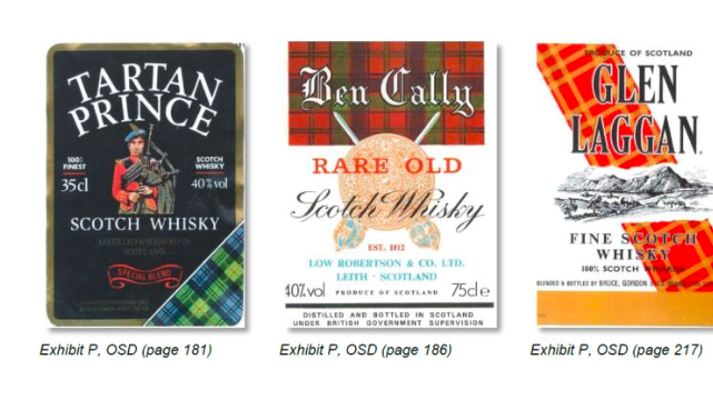 The Scotch Whiskey Association's examples of tartan used to market whisky was rejected by IPOS