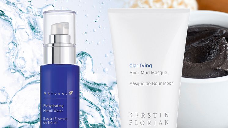 Kerstin Florians ikoniska produkter – Neroli Water och Moor Mud Masque.