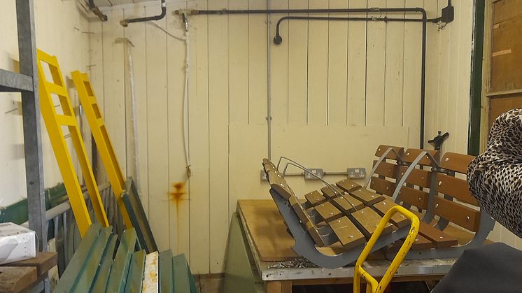 Whyteleafe station storeroom before restoration