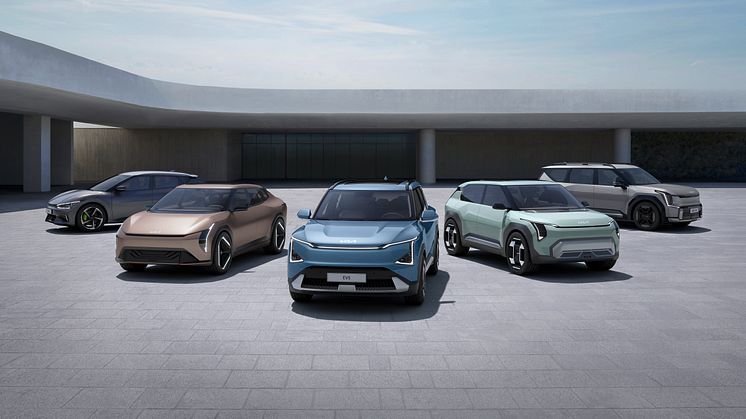 Kia EV6, Kia Concept EV4, Kia EV5, Kia Concept EV3 och Kia EV9.